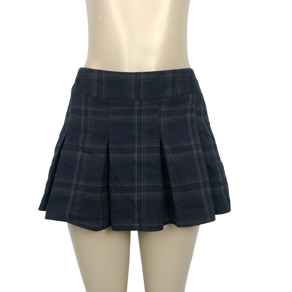 Aeropostale Plaid Print Pleated Micro Skort Mini Skirt Large Y2K Preppy 90s Punk